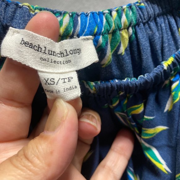 BEACH LUNCH LOUNGE Over the Shoulder Tropical Floral Sun Dress XS - Picture 10 of 11